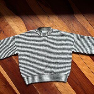Green - Cream Striped Sweater - Greylin